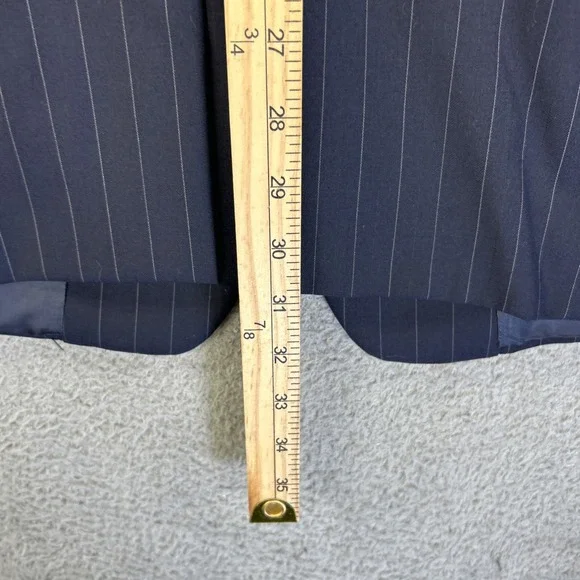 Hickey Freeman Loro Piana Blazer 43 Navy Pinstripe Tasmanian‎ Sport Coat Jacket - Picture 6 of 10